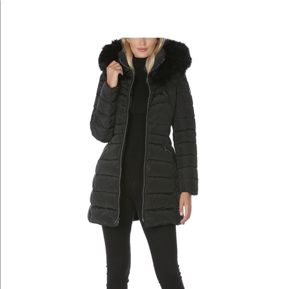Women's Faux-Fur-Trim Hooded Puffer Coat - Picture 1 of 3